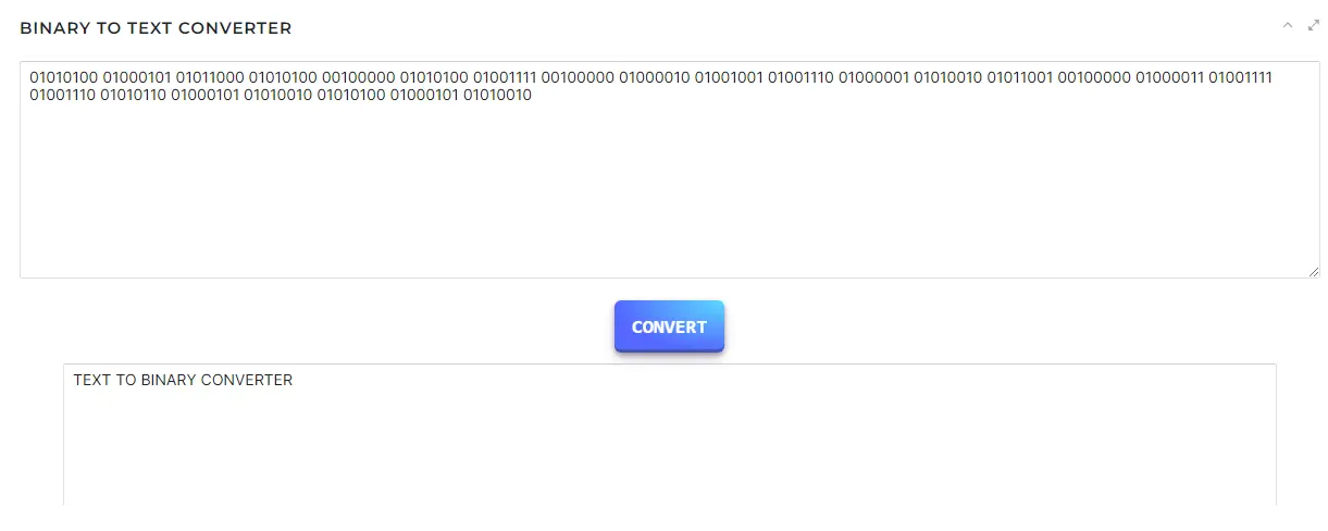 Binary To Text Convreter