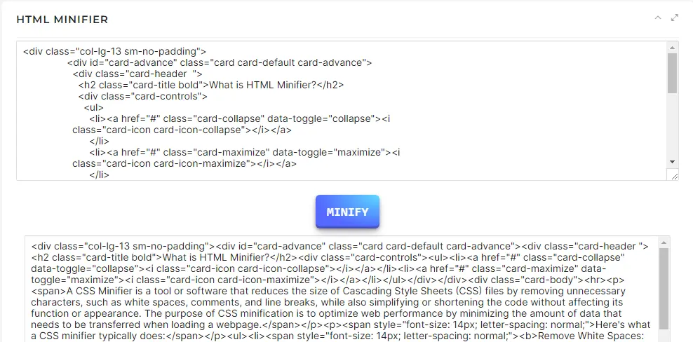 HTML Minifier